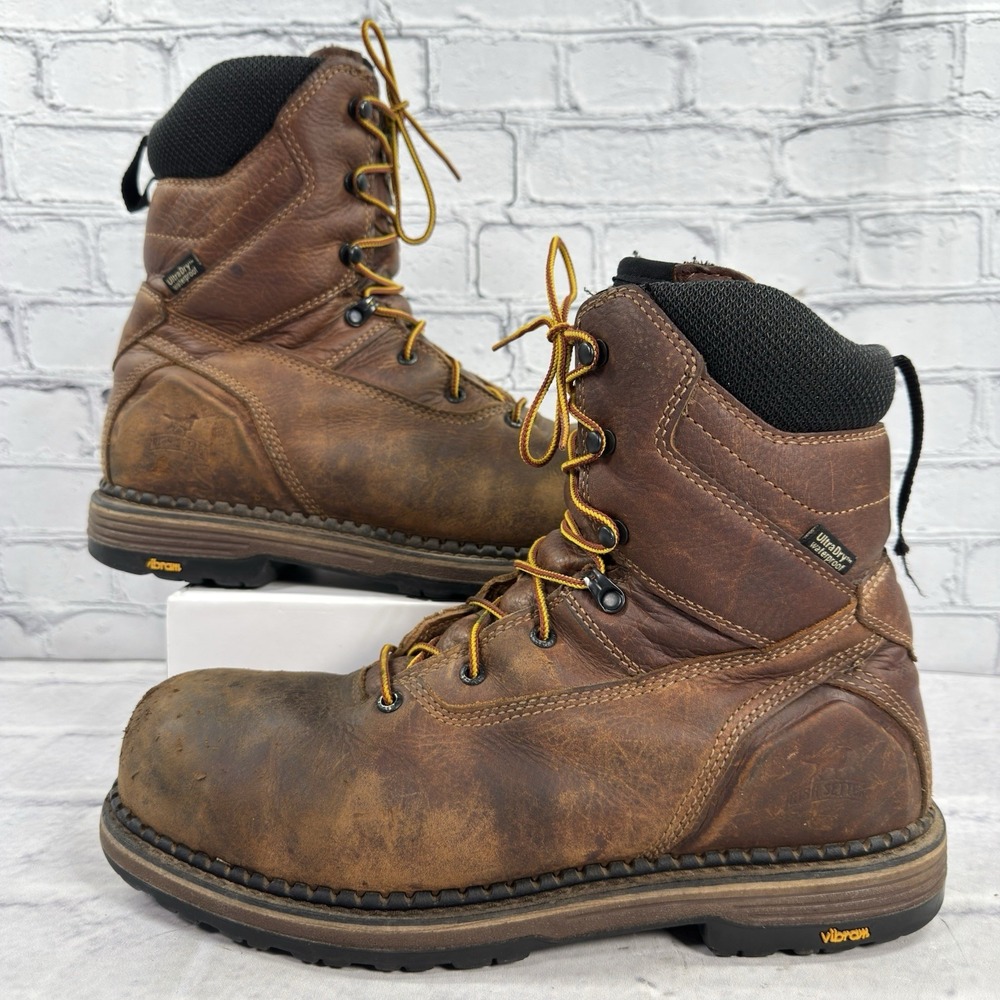 Irish Setter Edgerton 8"‎ Work Boots Mens 12D Waterproof Safety Toe 83876 Brown